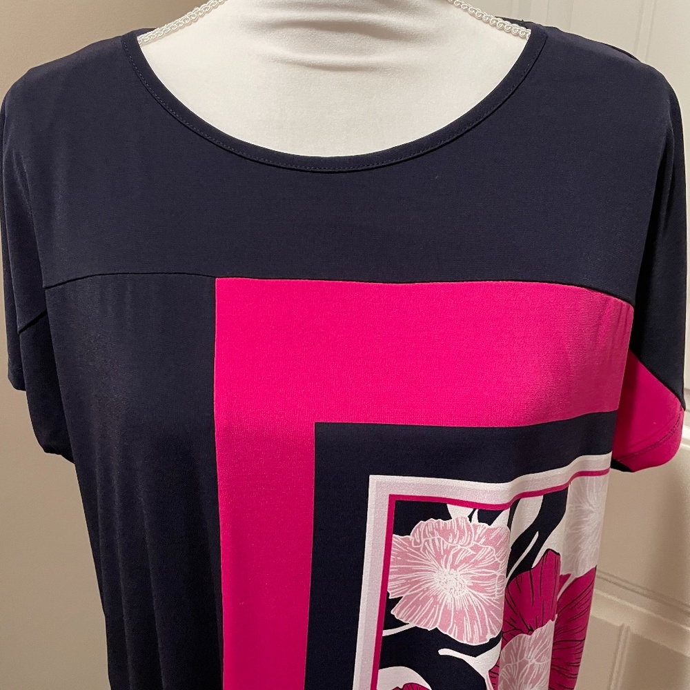 NWOT Jones New York Navy/Pink Floral Dress